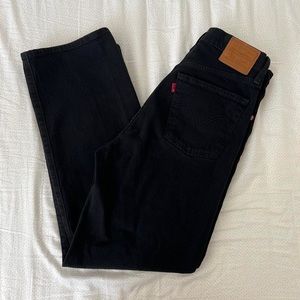 levi’s black ribcage straight ankle jeans
